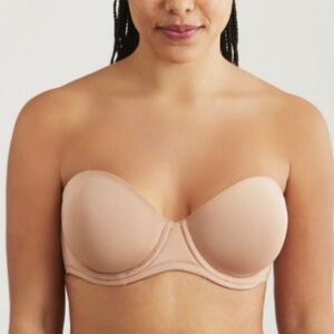 PINK VS Wear Everywhere Strapless Push-ups Cream Bra | 38D